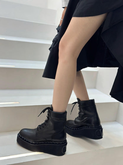 Vlogo Ankle Boots 653 Vegan Black Cowhide 837446