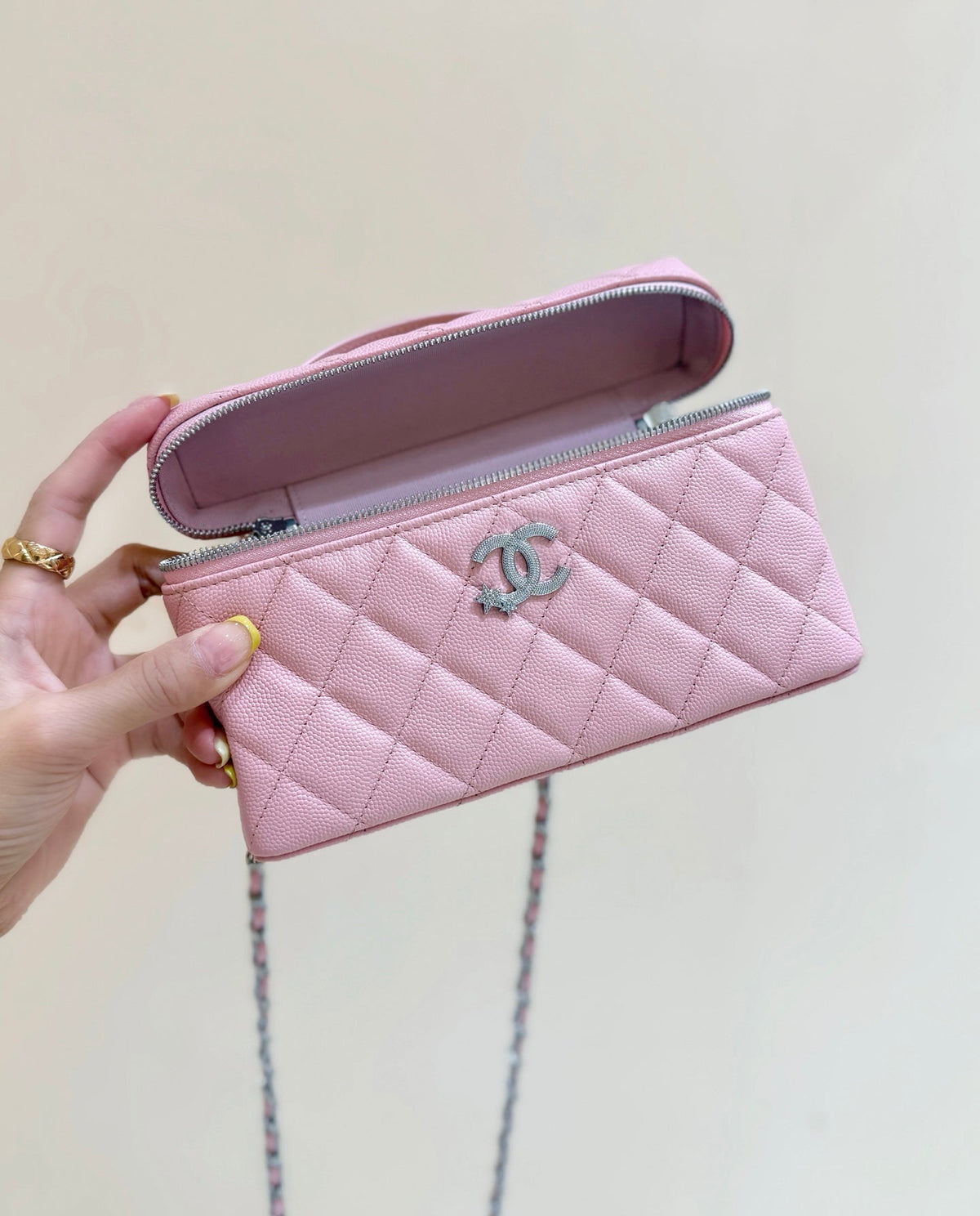 Chanel 2025 Vanity Bag 19cm Pink Calfskin 343079
