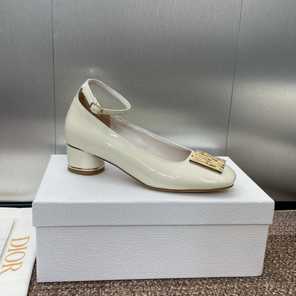 CD Miss Dior Pump 35mm Glossy White Cowhide