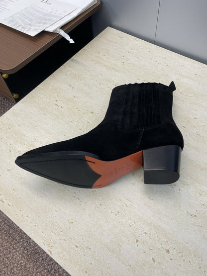 Dior 2025 D-West Chelsea Boots Black Suede 508543