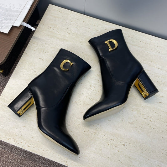 Dior 2025 Boot Black Gold Cowhide 508545