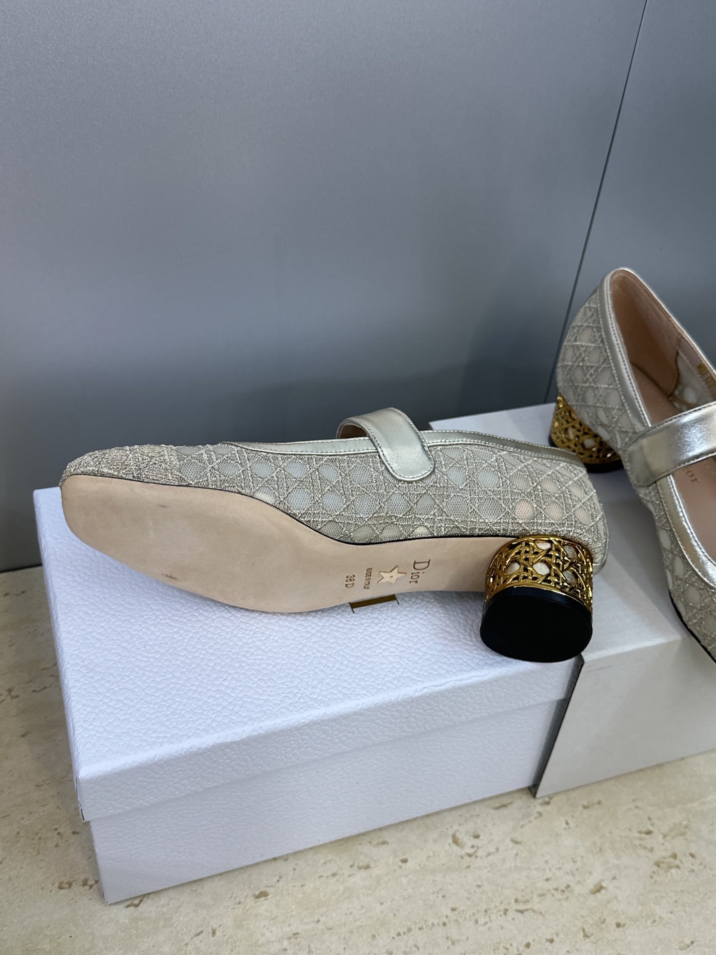 CD 26 Lolita High Heels 40 Sliver Mesh Gold 633051