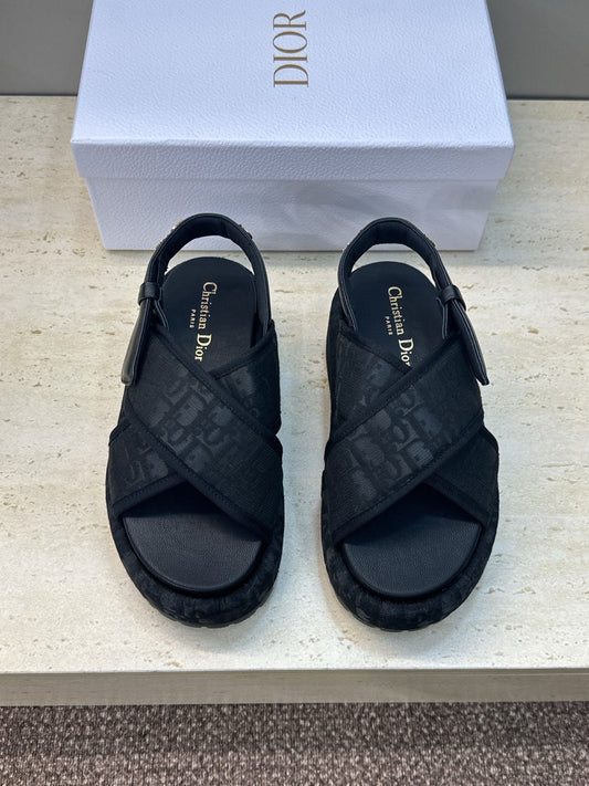 CD Baby Sandal Dark Blue Fabric Leather 633079