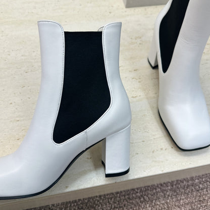 CC 26S Chelsea Ankle Boots 7.5cm White Calfskin 118738