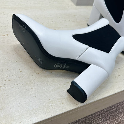CC 26S Chelsea Ankle Boots 7.5cm White Calfskin 118738