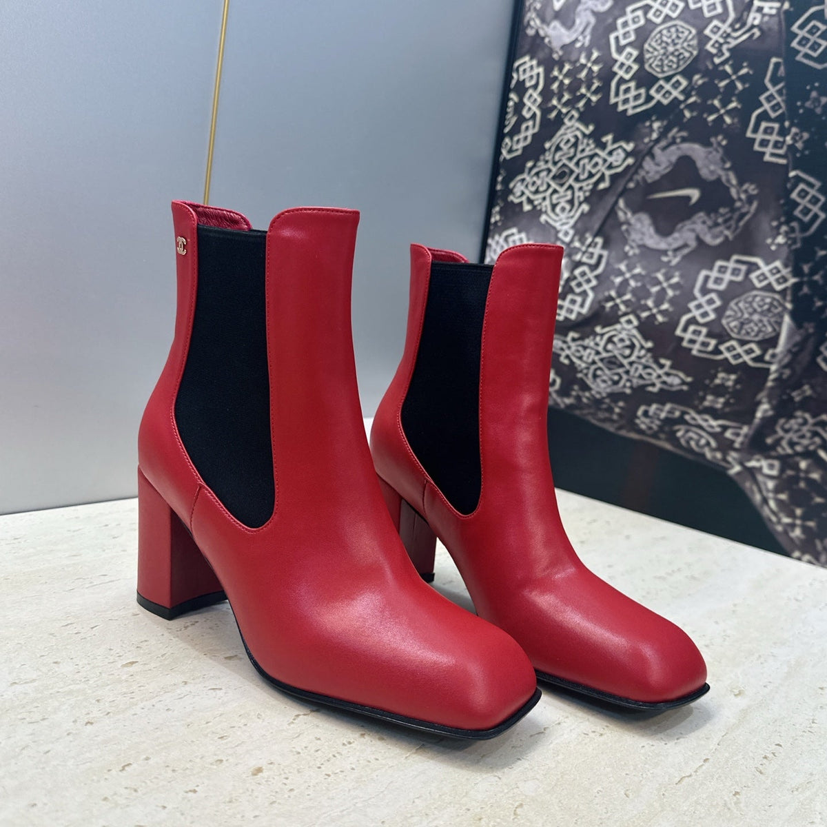 CC 26S Chelsea Ankle Boots 7.5cm Red Calfskin 118741