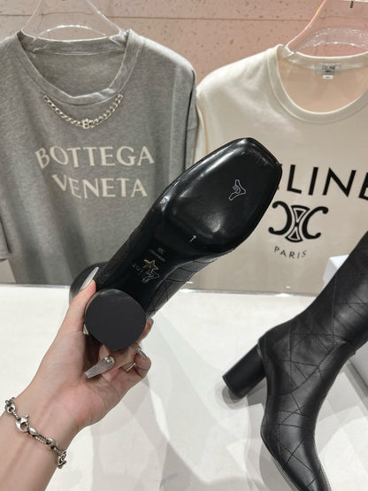 CD High Boots 85mm Black Lambskin