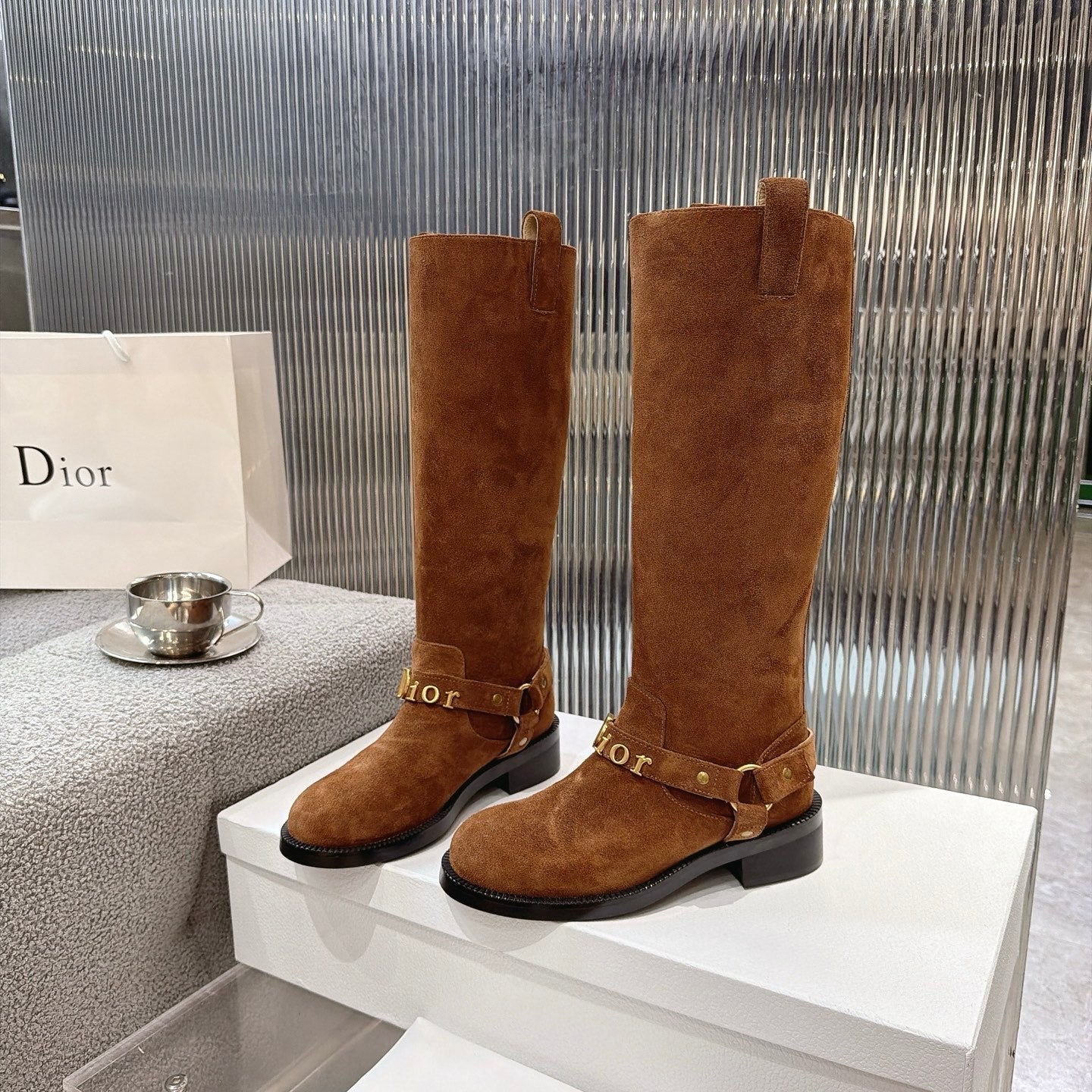 CD 26s Bolt Long Boot Brown Suede 924108