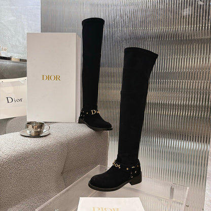 CD 26s Bolt Over-The-Knee Boot Black Suede 924098