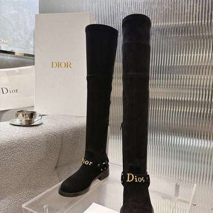 CD 26s Bolt Over-The-Knee Boot Black Suede 924098
