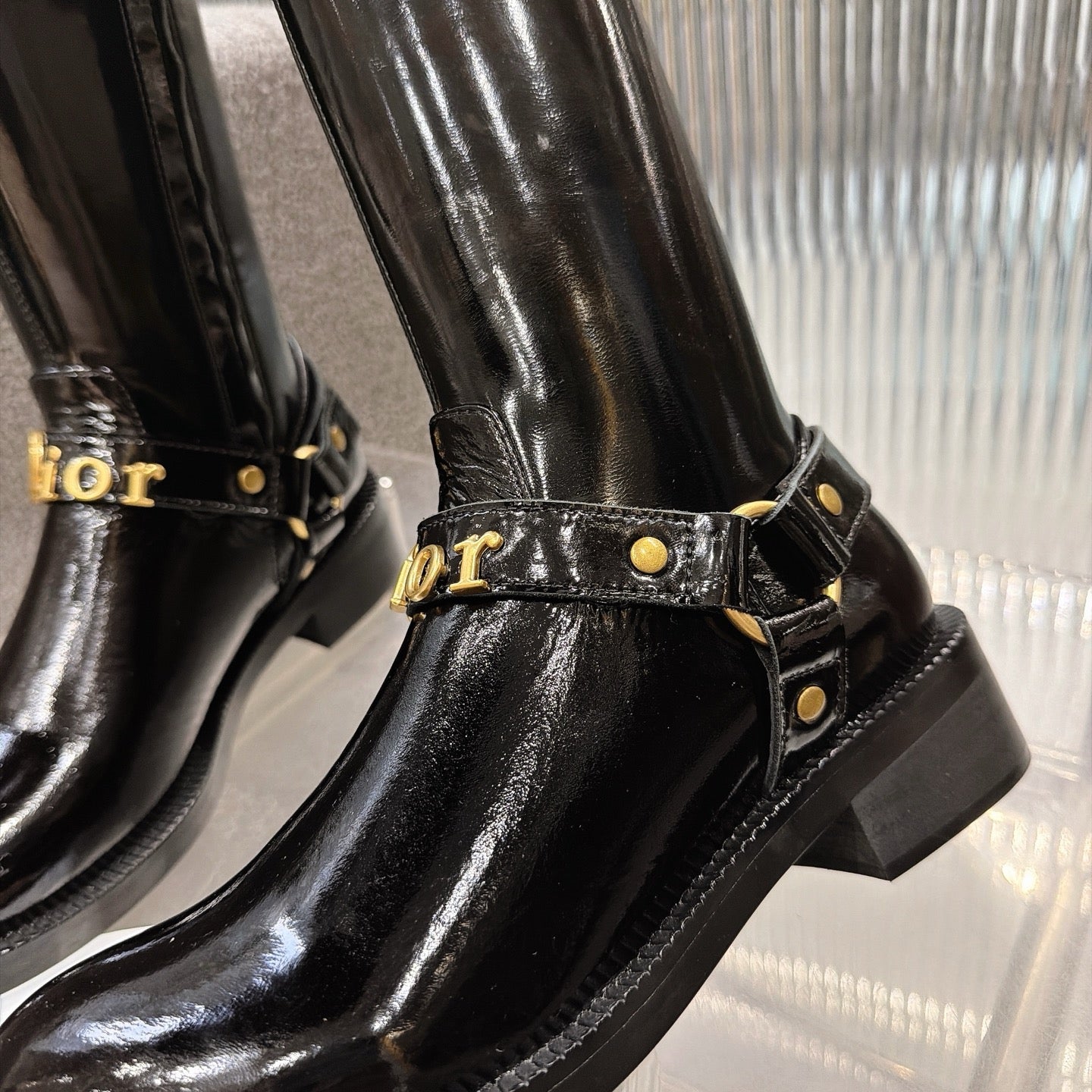 CD 26s Bolt Over-The-Knee Boot Black Patent Calfskin 924100