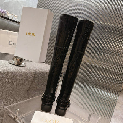 CD 26s Bolt Over-The-Knee Boot Black Patent Calfskin 924100
