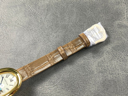 Baignoire Gold Case Brown Leather Strap