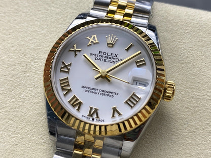 Datejust 31mm Yellow Gold Steel White Dial