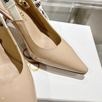 JAdior Slingback 65 Beige Patent Calfskin