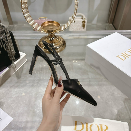 CD 25 Slingback Heel Black Leather 306926