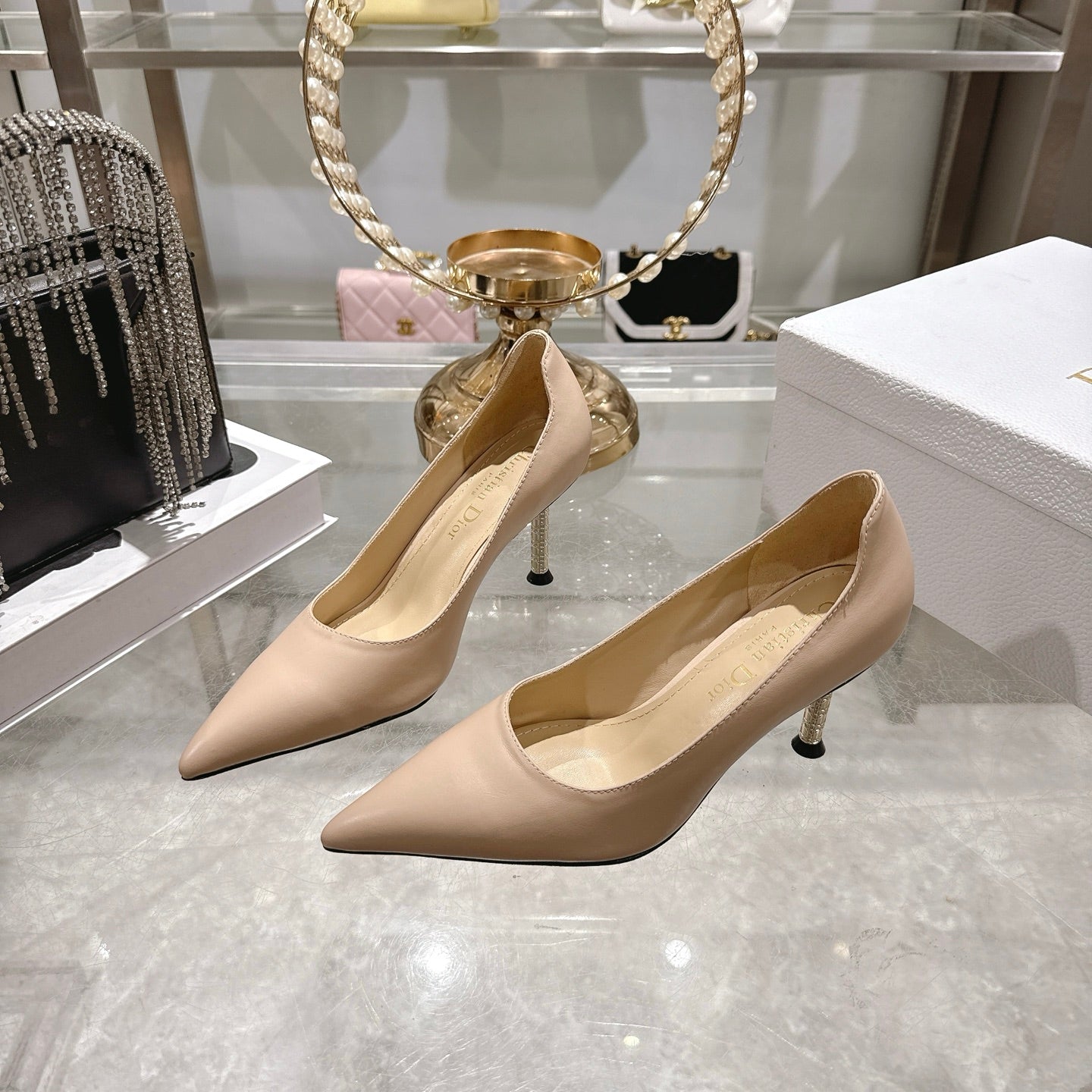 CD 26s Icon Pump 8cm Beige Supple Calfskin 679847
