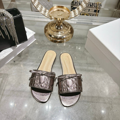 CD 26s Slippers Metallic Brown Beige Calfskin 679866