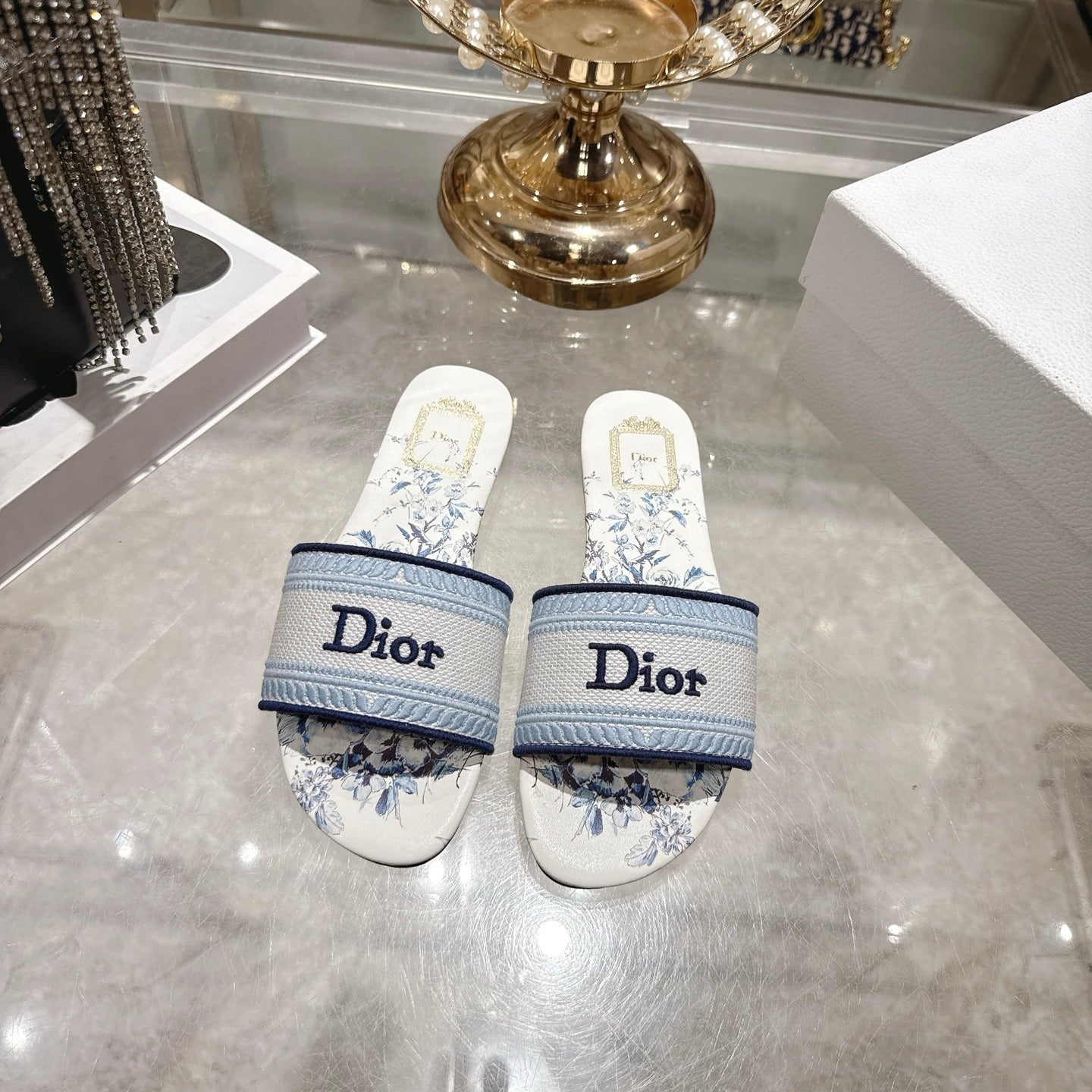 CD 26s Dway Slide Light Blue Colorful Cotton 679877