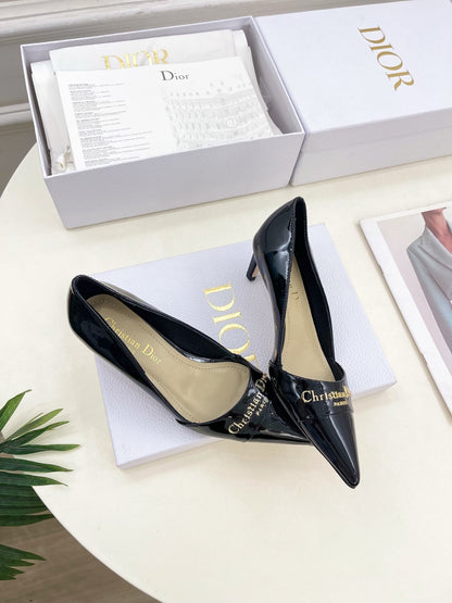 CD 25 Pump High Heels Black Patent Leather 307417