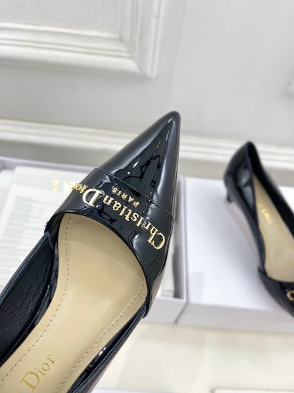 CD 25 Pump High Heels Black Patent Leather 307417