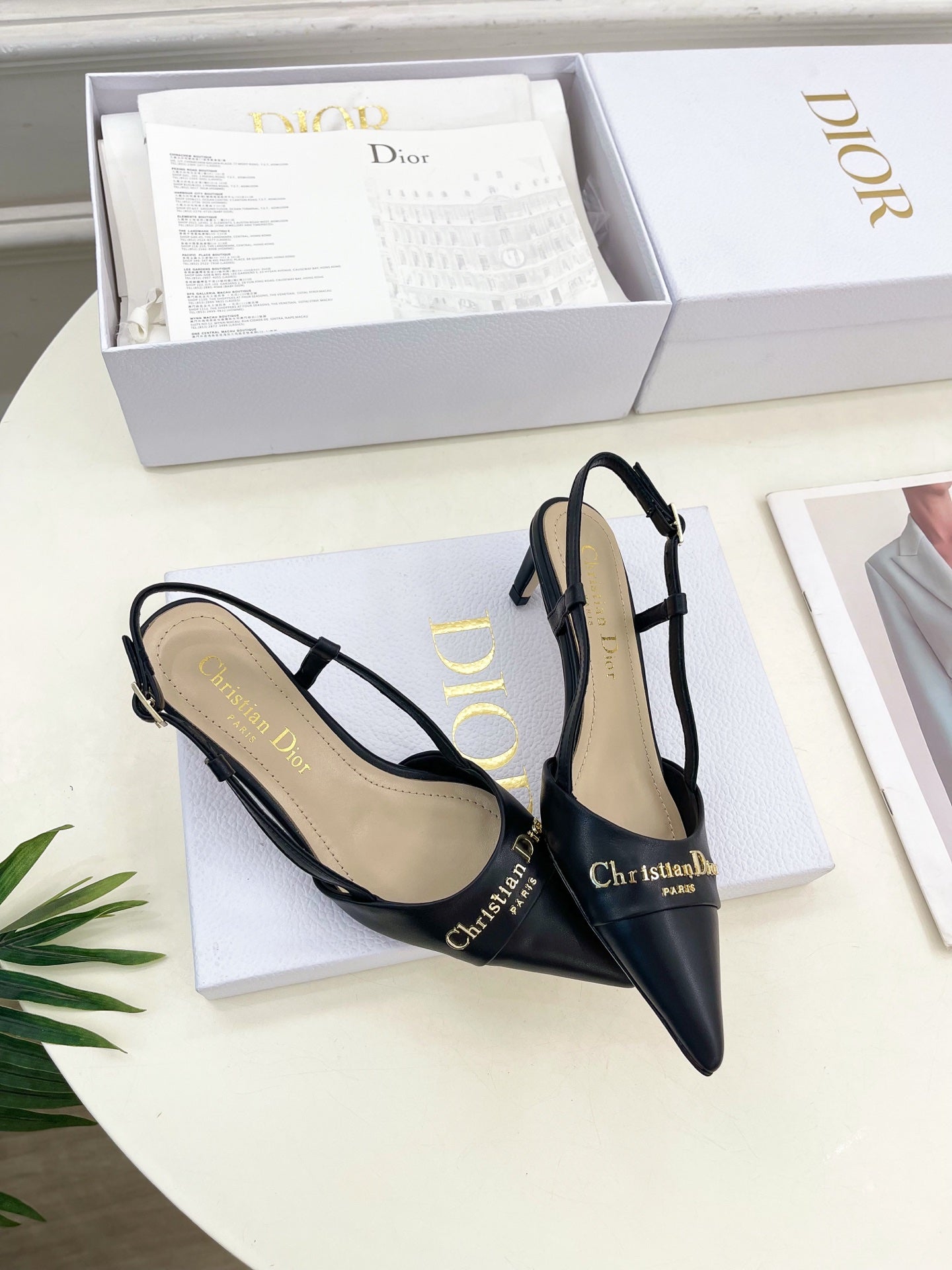 CD 25 Slingback Heel Black Leather 307431
