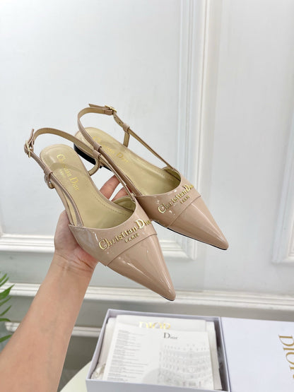 CD 25 Slingback Flat Nude Pink Patent Leather 307440