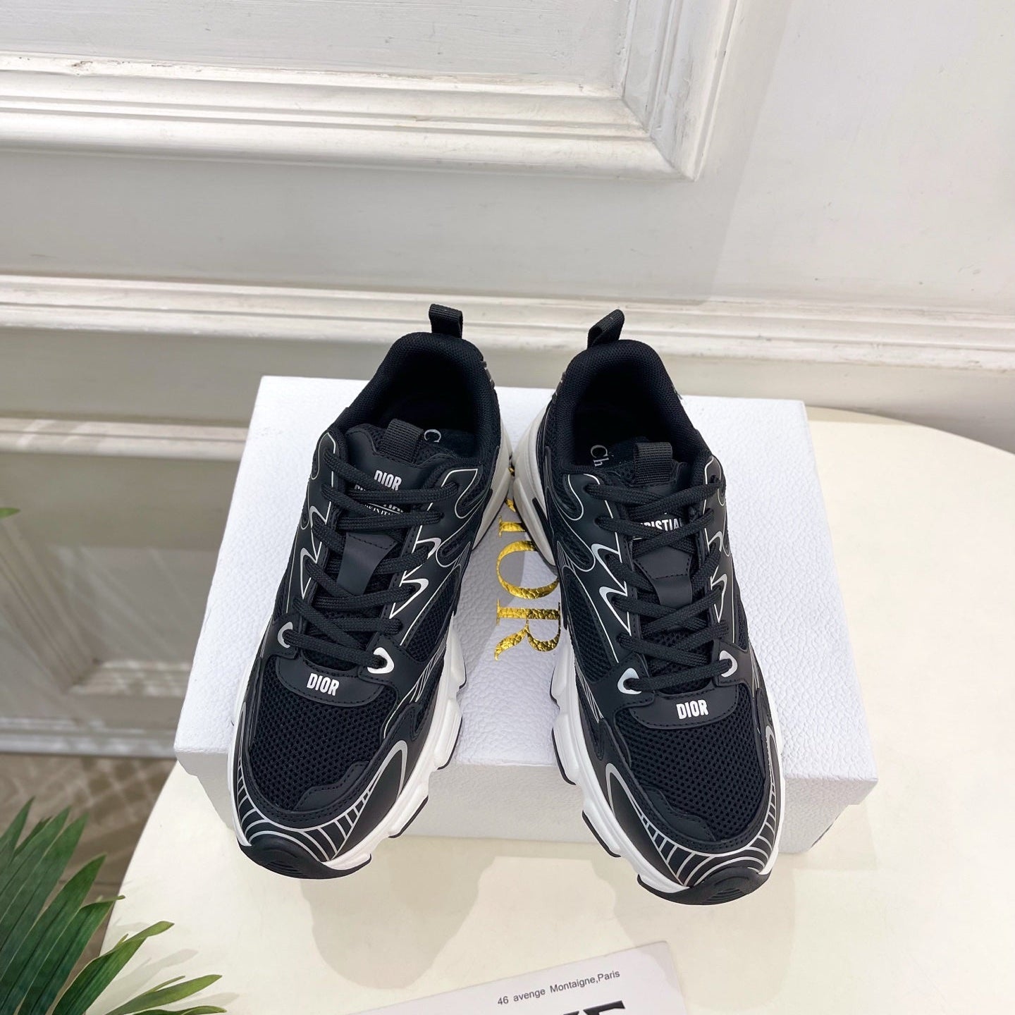 CD SS26 B30 Sneakers Black Cowhide Mesh 631928