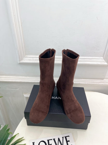 CC 26S Logo Botines 4cm Brown Suede 111848