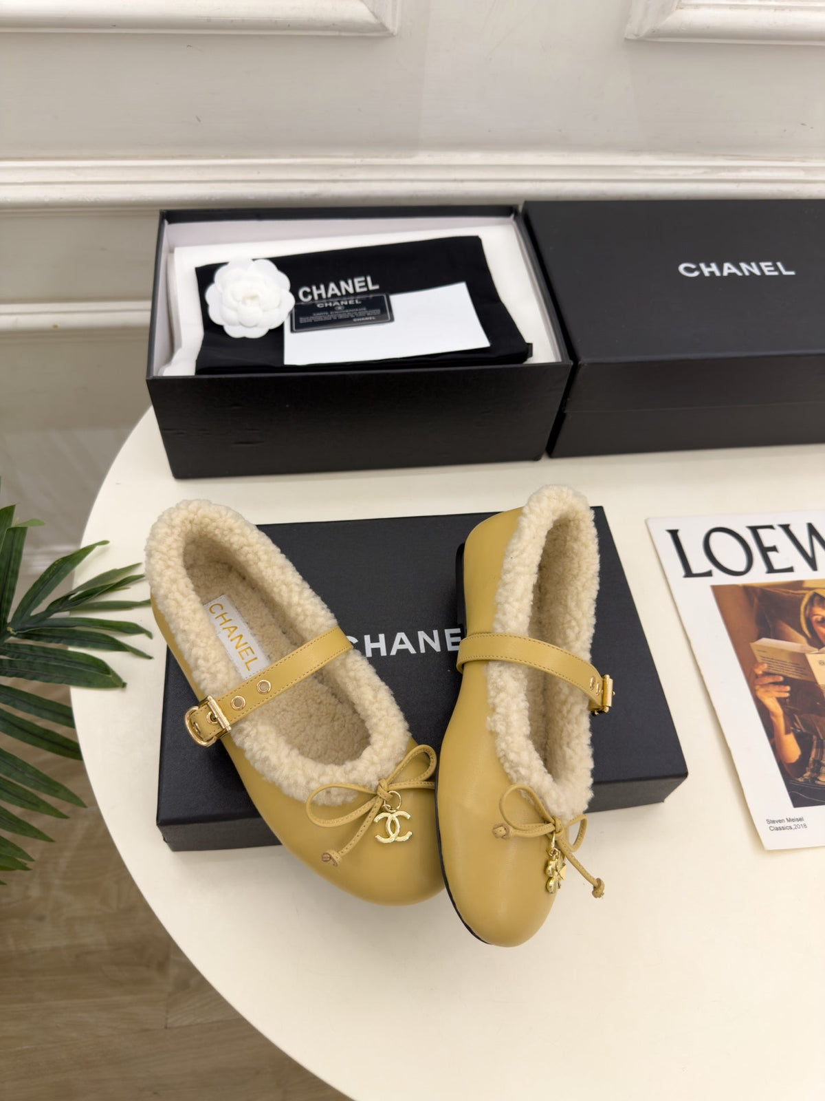 CC 26s Mary Jane Mustard Yellow Sheepskin Shearling 111926