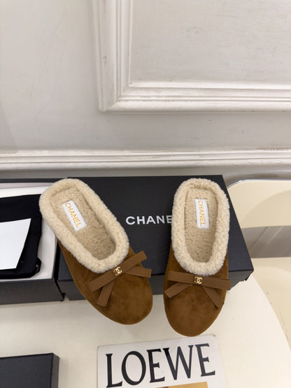 CC 26s Mules Dark Brown Shearling 111936
