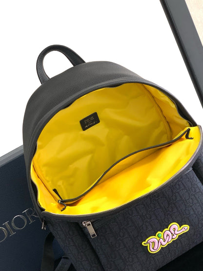 Dior Rider 2.0 Zipper Backpack Black Cowhide 336219
