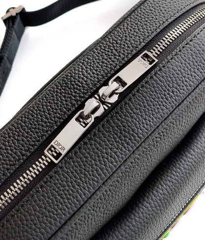Dior Rider 2.0 Zippered Messenger Bag Black Cowhide 336233