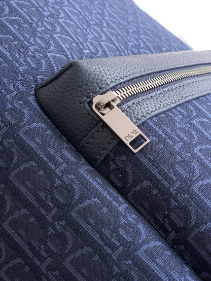 Dior Rider 2.0 Zipper Backpack Navy Blue Cowhide 336223