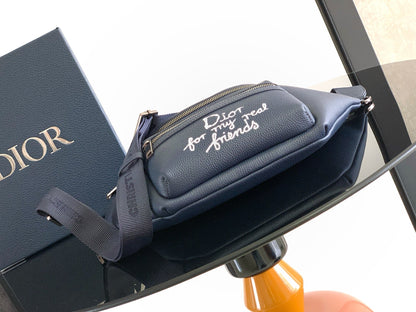 Dior Rider 2.0 Zipper Waist Bag Navy Blue Cowhide 336242