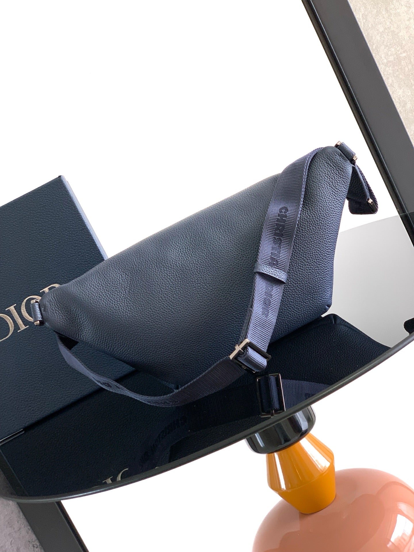 Dior Rider 2.0 Zipper Waist Bag Navy Blue Cowhide 336242