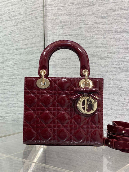 CD 2026 Bow Lady Dior 20cm Red Patent Leather 289215