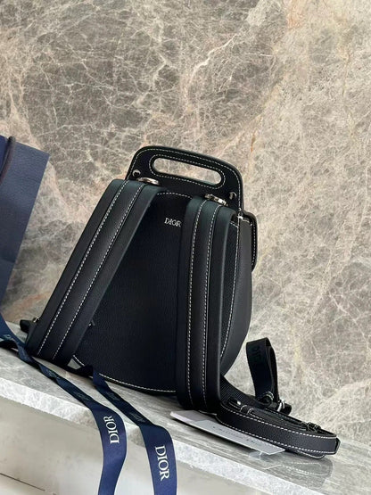 CD Gallop Sling Bag Black Grained Calfskin