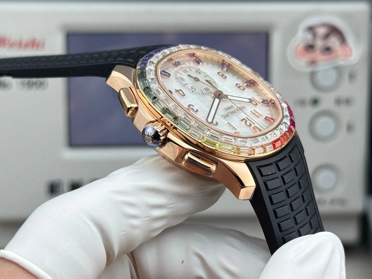 Patek Philippe Aquanaut Luce “Rainbow” Chronograph 40mm Black Rubber Strap