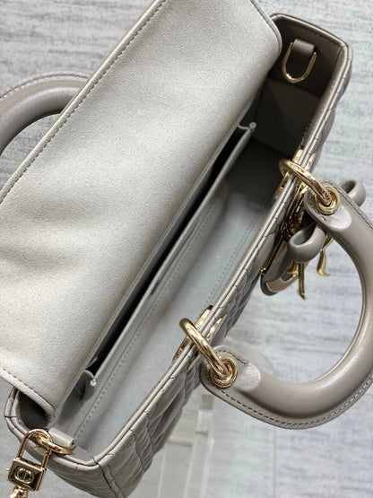 CD 2026 Bow Lady D-Joy Grey Cannage Lambskin 286461