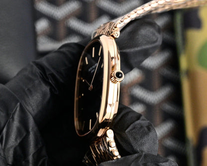 Patek Philippe Golden Ellipse 27mm Navy Blue Dial Rose Gold Strap