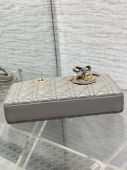 CD 2026 Bow Lady D-Joy Grey Cannage Lambskin 286461