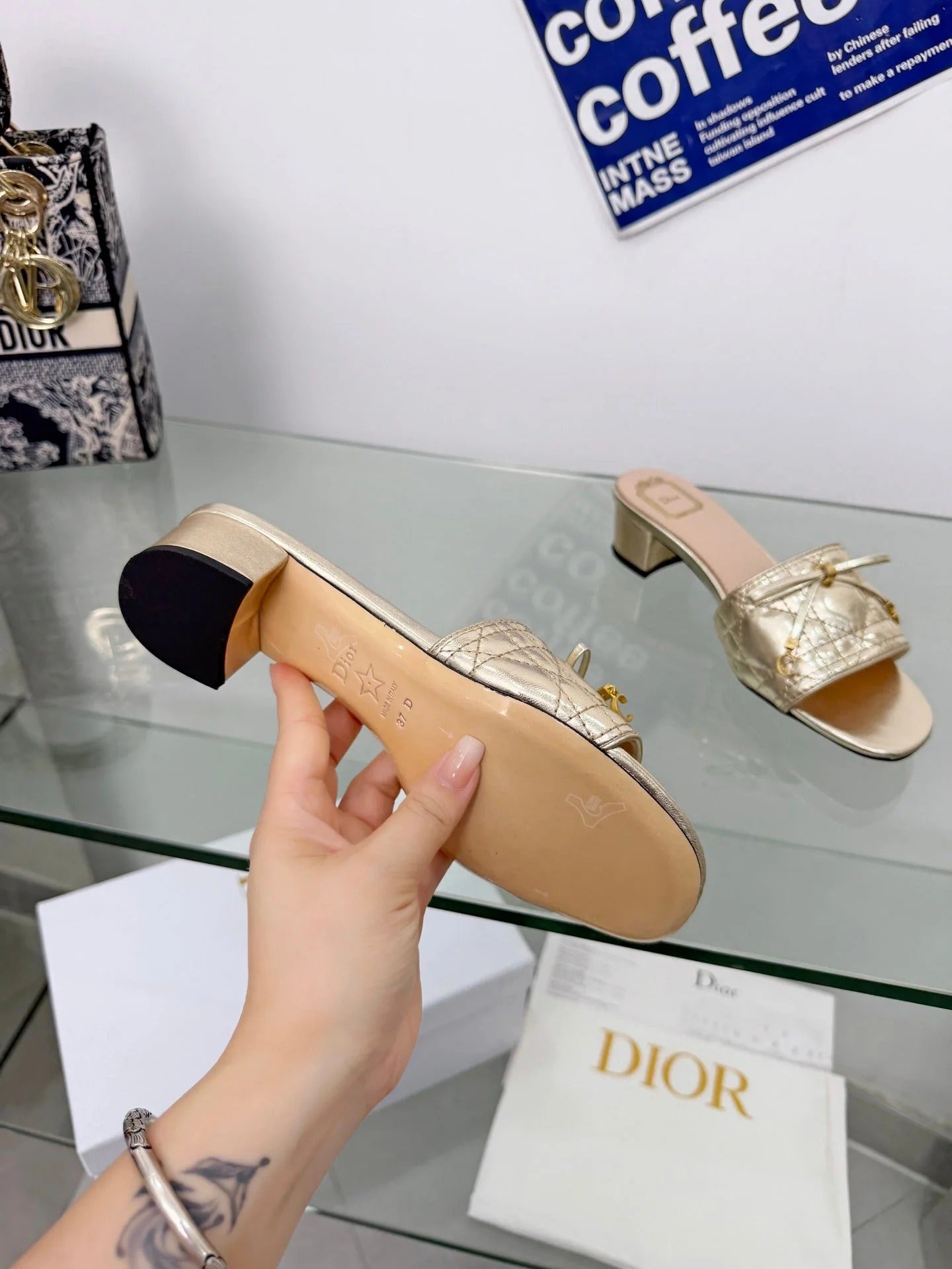 CD 2026 Sandal 45mm Metallic Leather 844877