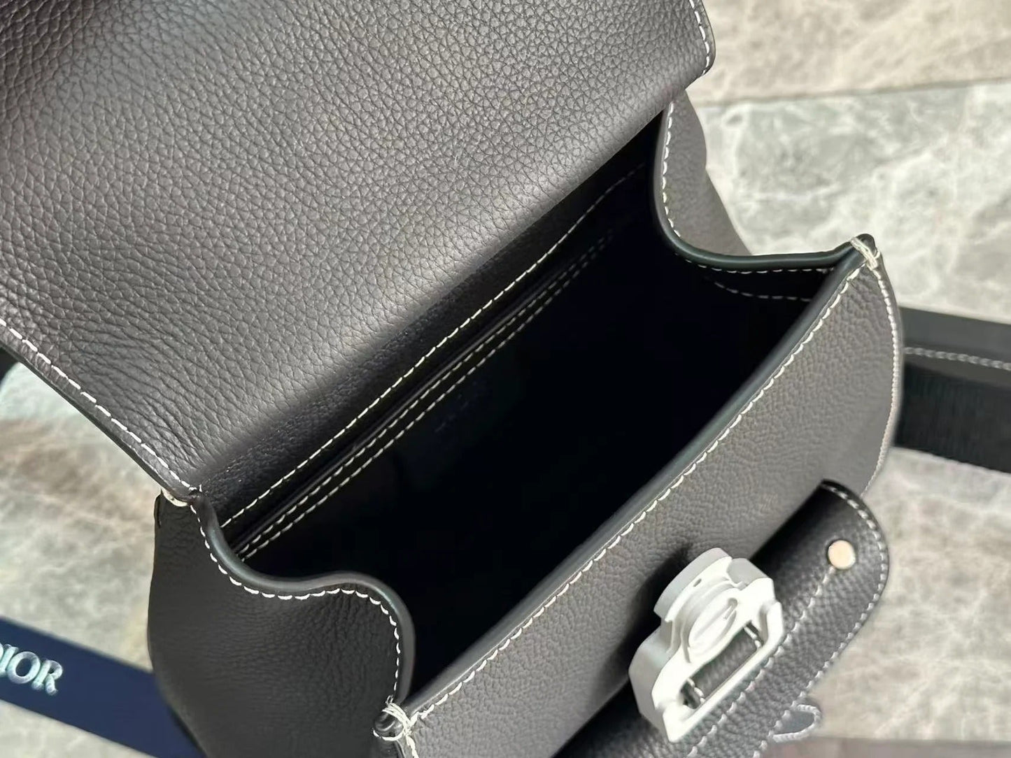 CD Gallop Sling Bag Black Grained Calfskin