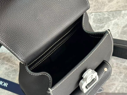 CD Gallop Sling Bag Black Grained Calfskin