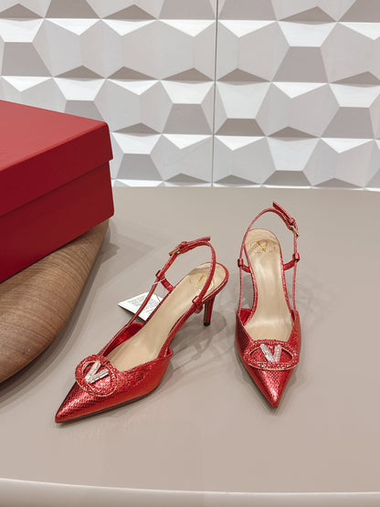 VT 26s Slingback 80 Red Snake Skin 613585