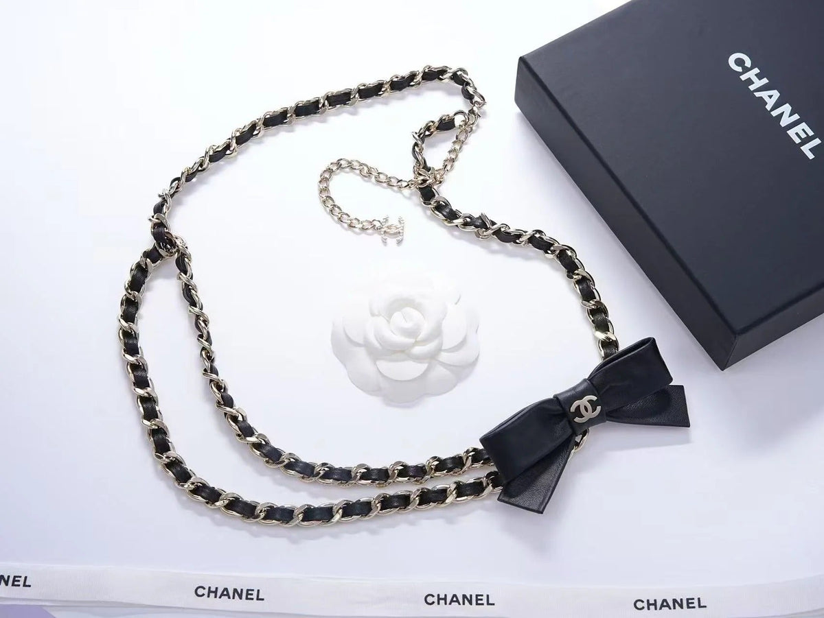 Chanel 2025 Chain Belt Black mix Gold Metal Calfskin