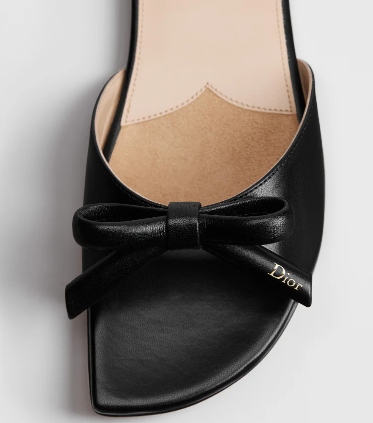 Dior 2026 Bow Slide Black Lambskin