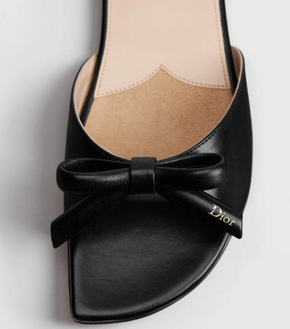 Dior 2026 Bow Slide Black Lambskin