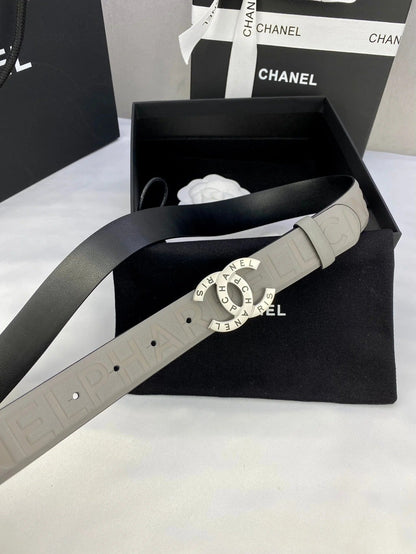 CC Women's Belt 3.0CM Black Cowhide 586503